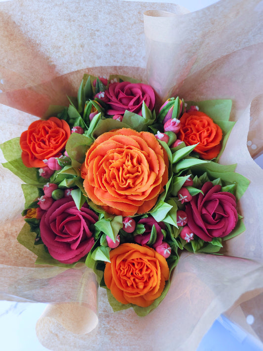 vibrant summer cupcake bouquet floral flower sweet delicious cupcakes cakes cake buttercream roses berries assortment gifts colorado springs colorado 